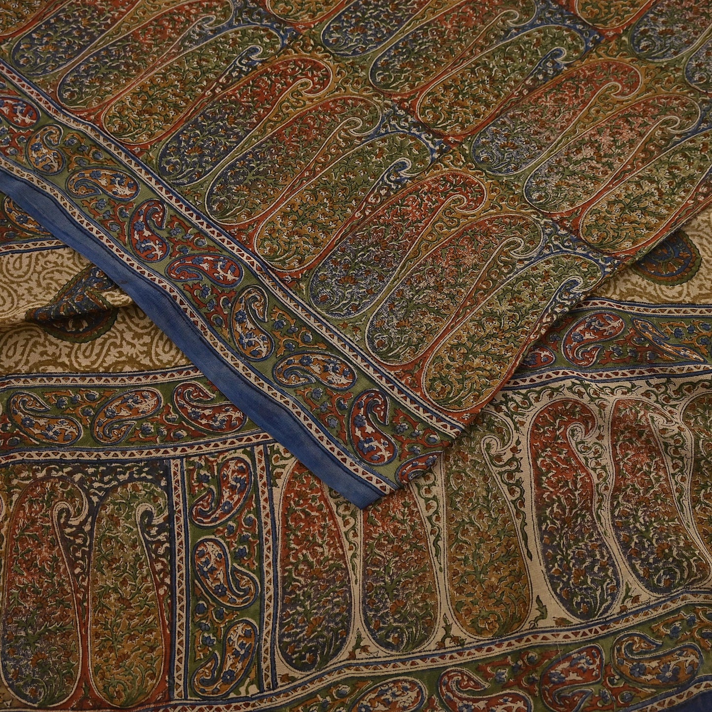 Vintage Indian Beige Multi Georgette Silk Saree Printed Fabric 5.5 Yard Soft Sari Sewing Dress Making Quilting Craft