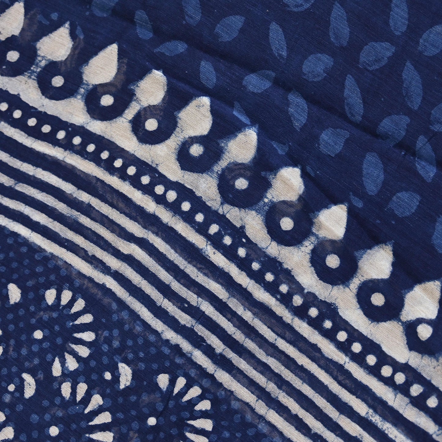 Indian Vintage Dupatta Blue Dupatta Long Stole Block Print Pure Chanderi Silk Scarves Veil Golden Zari