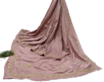 Rare Vintage Dusty Rose Pink Pure Silk Saree Zardozi Hand Embroidered Designer Sabyasachi Sari 5.5 Yard Bollywood Party Wear