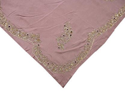 Rare Vintage Dusty Rose Pink Pure Silk Saree Zardozi Hand Embroidered Designer Sabyasachi Sari 5.5 Yard Bollywood Party Wear