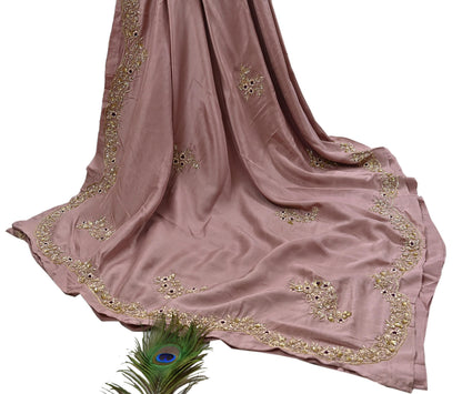 Rare Vintage Dusty Rose Pink Pure Silk Saree Zardozi Hand Embroidered Designer Sabyasachi Sari 5.5 Yard Bollywood Party Wear