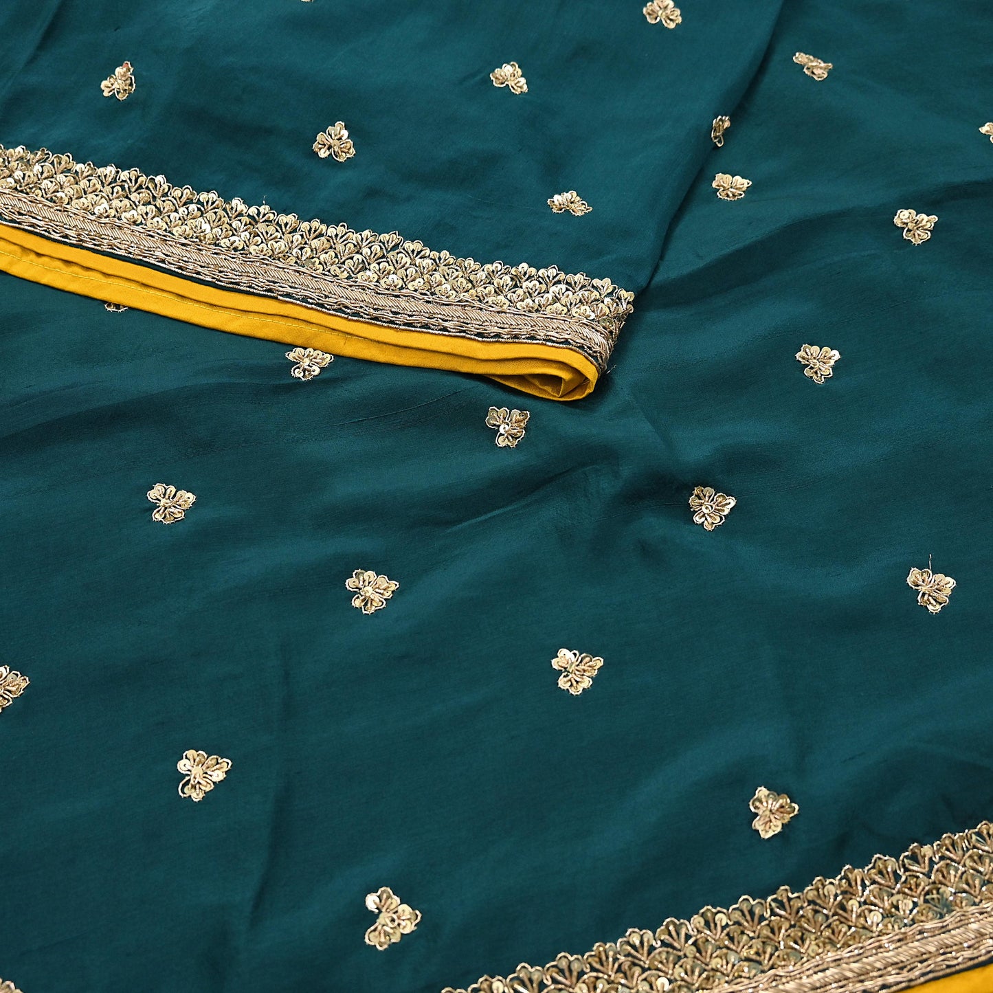 Rare Vintage Bottle Green Pure Silk Saree Zardozi Hand Embroidered Designer Sabyasachi Sari 5.5 Yard Bollywood Party Wear