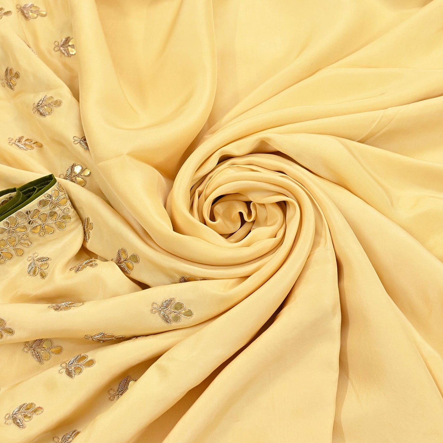 Rare Vintage Yellow Pure Silk Saree Zardozi Gota Hand Embroidered Designer Sabyasachi Sari 6 Yard Bollywood Party Wear