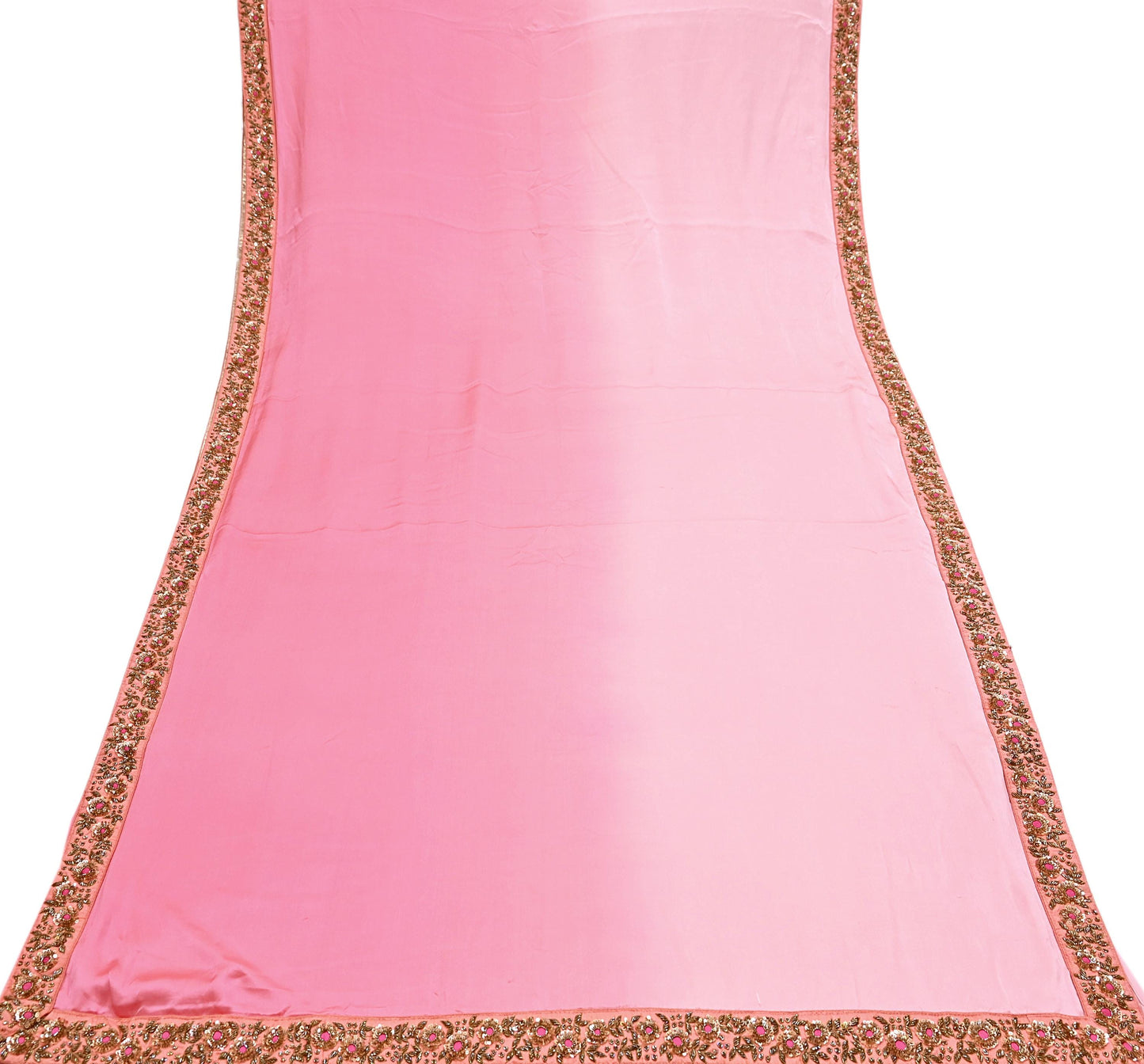 Rare Peach Pure Satin Silk Saree Zardozi Hand Embroidered Designer Sabyasachi Sari 5.5 Yard Bollywood Party Wear