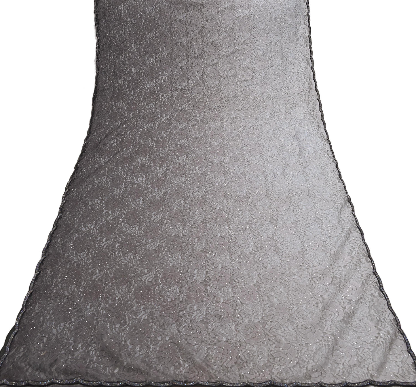 Vintage Gray Net Saree Heavy Hand Embroidery 5.5 Yards Soft Mesh Fabric Ideal for Crafting Wedding Wear Bollywood sarees