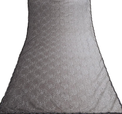 Vintage Gray Net Saree Heavy Hand Embroidery 5.5 Yards Soft Mesh Fabric Ideal for Crafting Wedding Wear Bollywood sarees