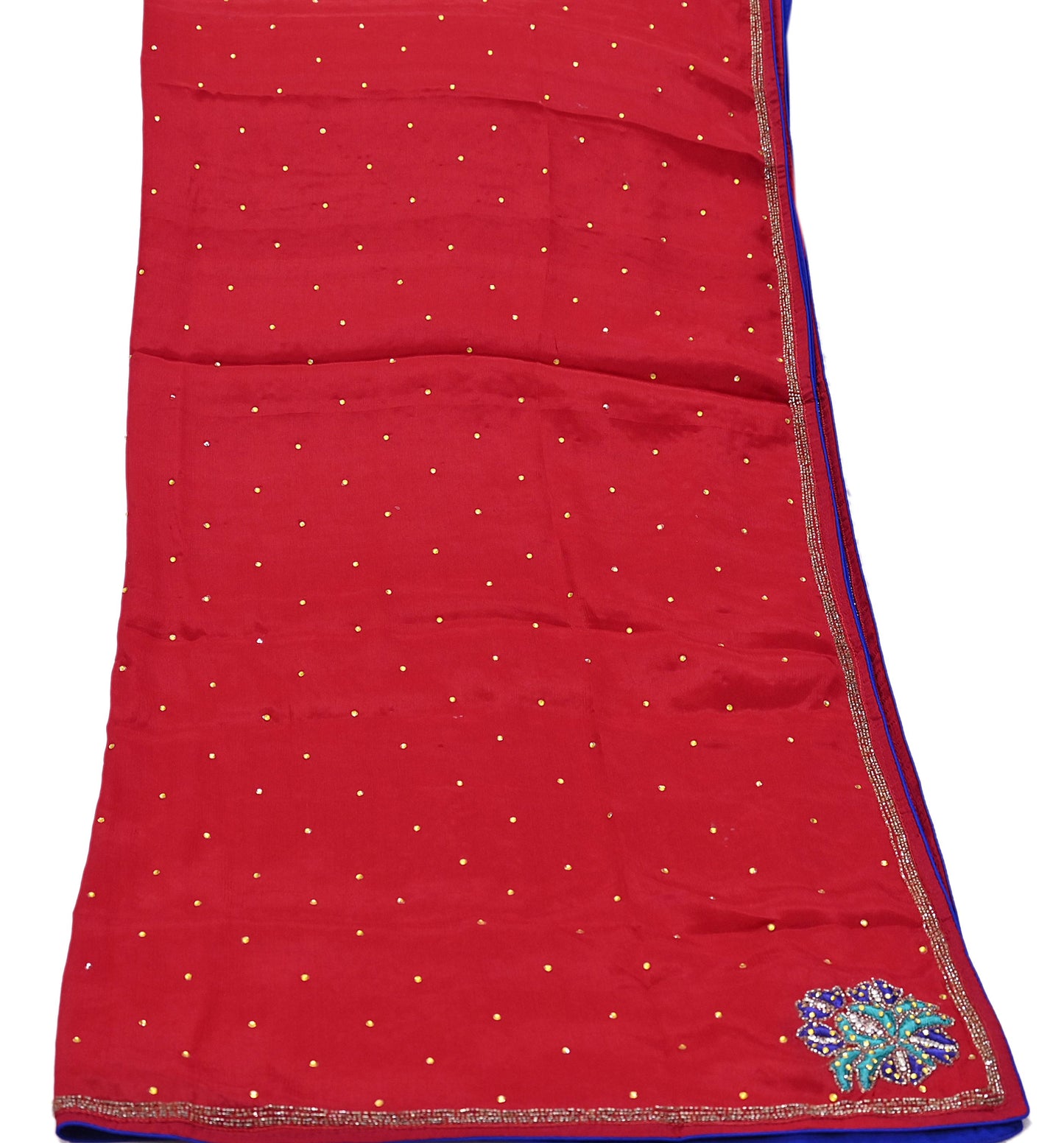 Indian Vintage Red Dupatta Long Stole Pure Silk Hand Embroidered Scarves Veil Scarf Wrap Hippie Boho