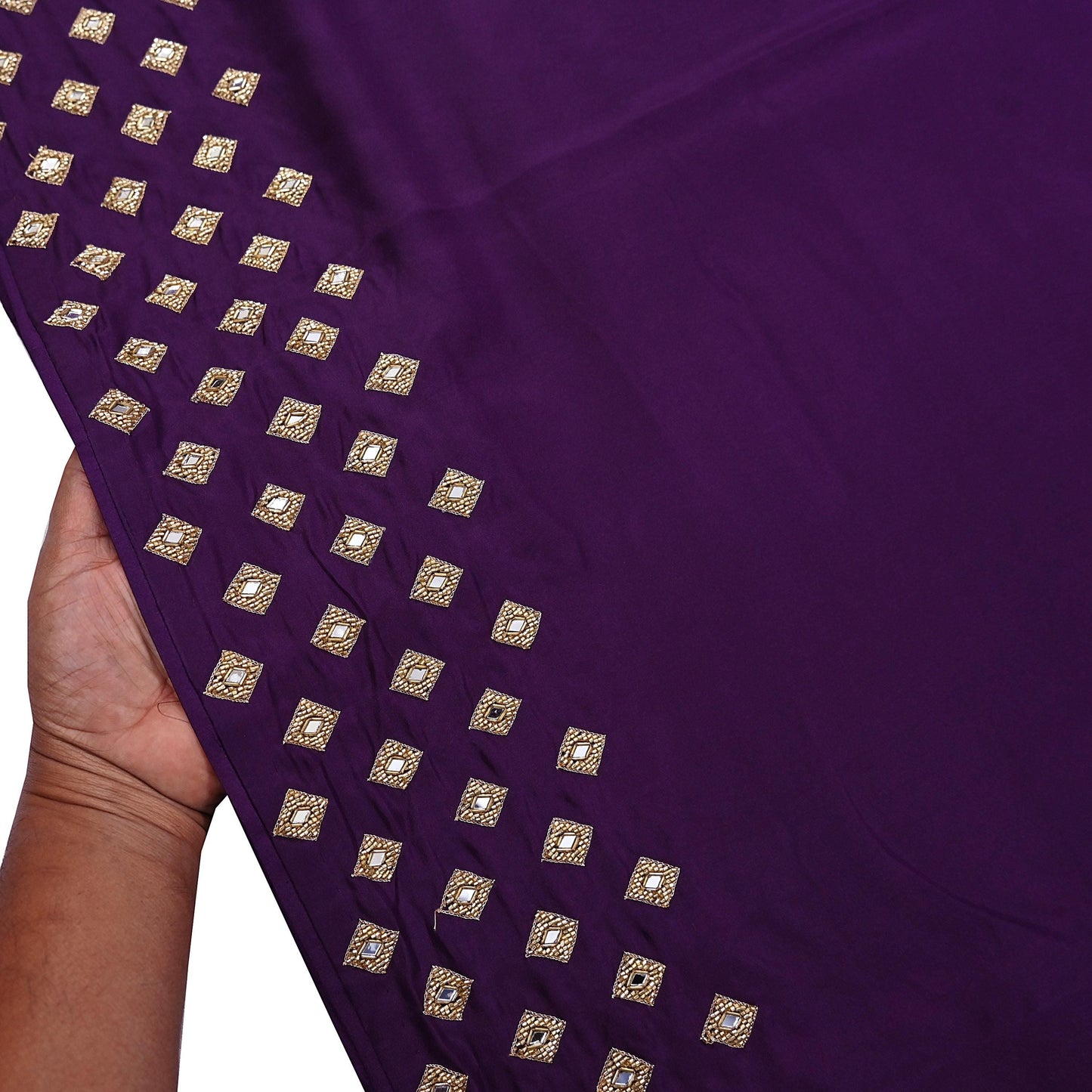 Rare Vintage Purple Pure Silk Saree Hand Embroidered Fabric 6 Yard Sari Bollywood Party Wear Ethnic Designer Saree