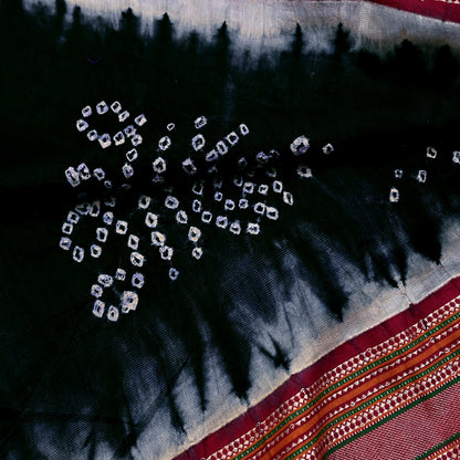 Indian Vintage Black Dupatta Long Stole Cotton Woven Bandhani Veil Scarves soft Boho Wrap Hijab