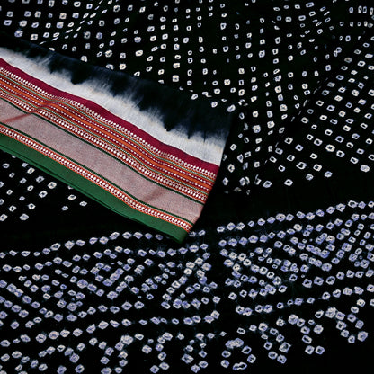 Indian Vintage Black Dupatta Long Stole Cotton Woven Bandhani Veil Scarves soft Boho Wrap Hijab