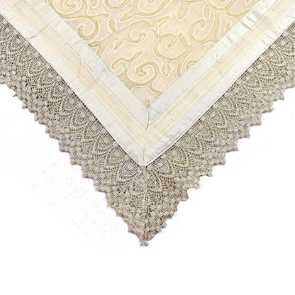 Indian Vintage Ivory Dupatta Long Stole Pure Cotton Hand Embroidered Scarves Veil Scarf Wrap