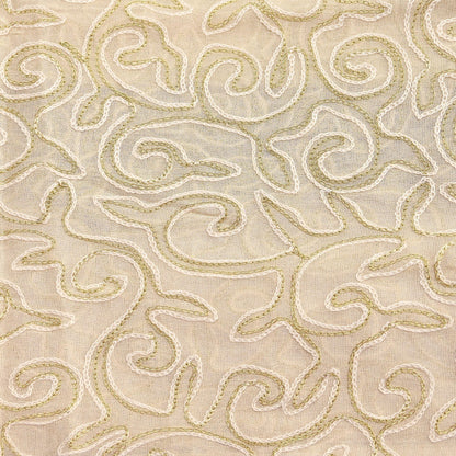 Indian Vintage Ivory Dupatta Long Stole Pure Cotton Hand Embroidered Scarves Veil Scarf Wrap