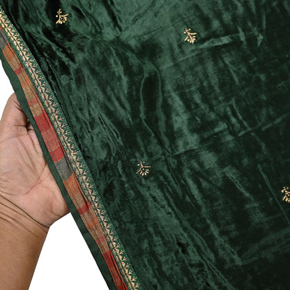 Indian Vintage Dupatta Bottle green Long Stole velvet Scarves Veil Hijab Wrap Scarf Boho For her For women's Bollywood stole