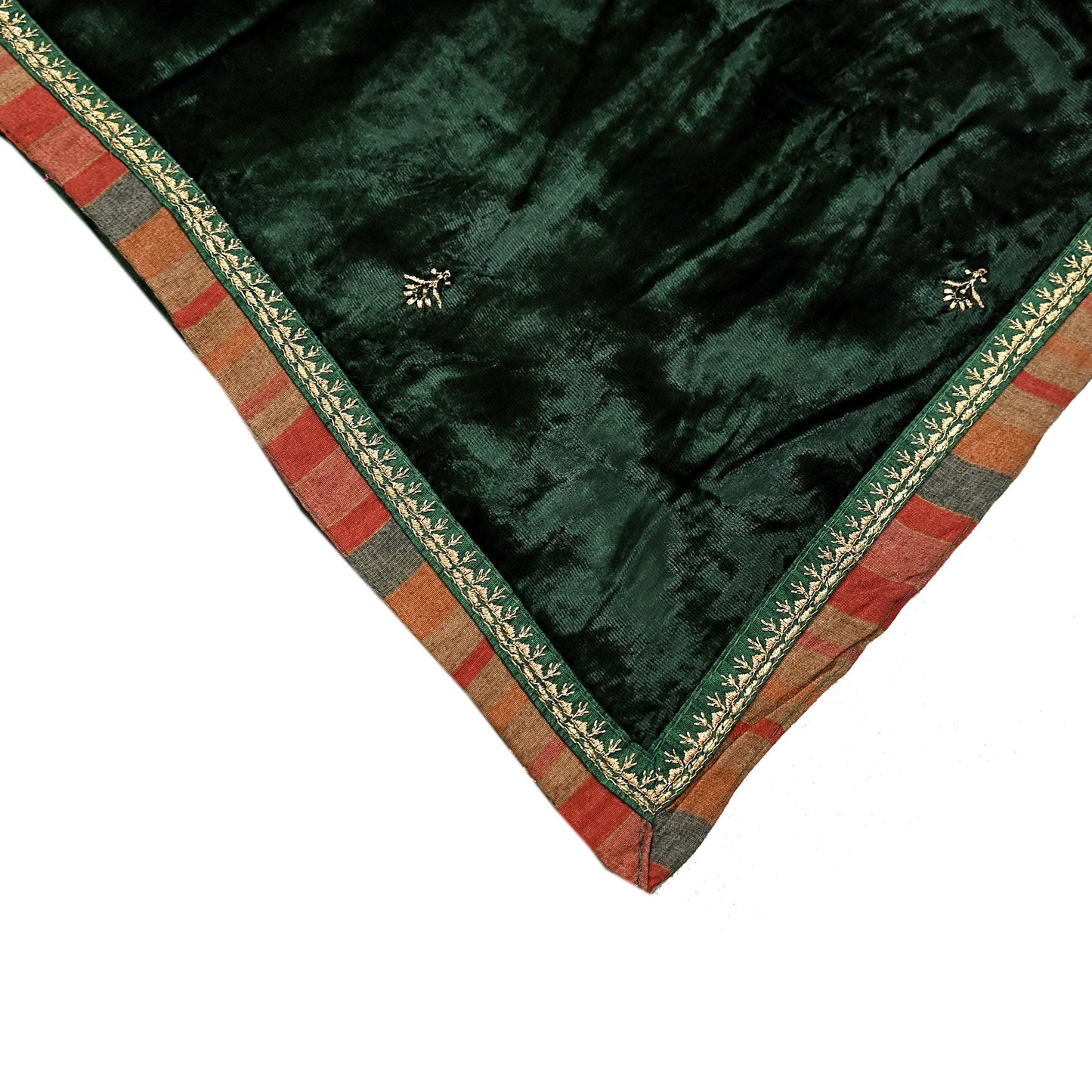 Indian Vintage Dupatta Bottle green Long Stole velvet Scarves Veil Hijab Wrap Scarf Boho For her For women's Bollywood stole