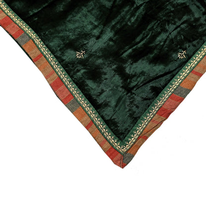 Indian Vintage Dupatta Bottle green Long Stole velvet Scarves Veil Hijab Wrap Scarf Boho For her For women's Bollywood stole