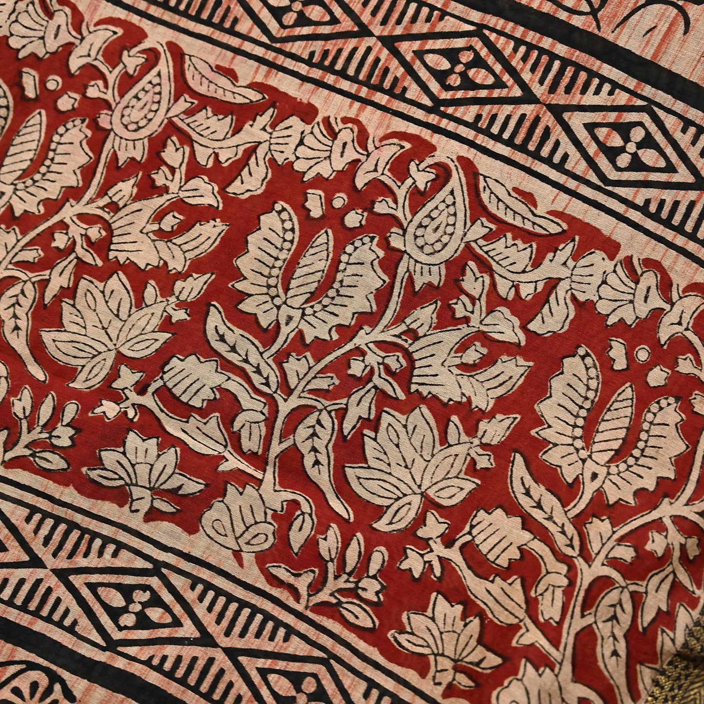 Indian Vintage Dupatta Ivory & Blue Long Stole Block Print Pure Chanderi Silk Scarves Veil Zari Wrap Hijab