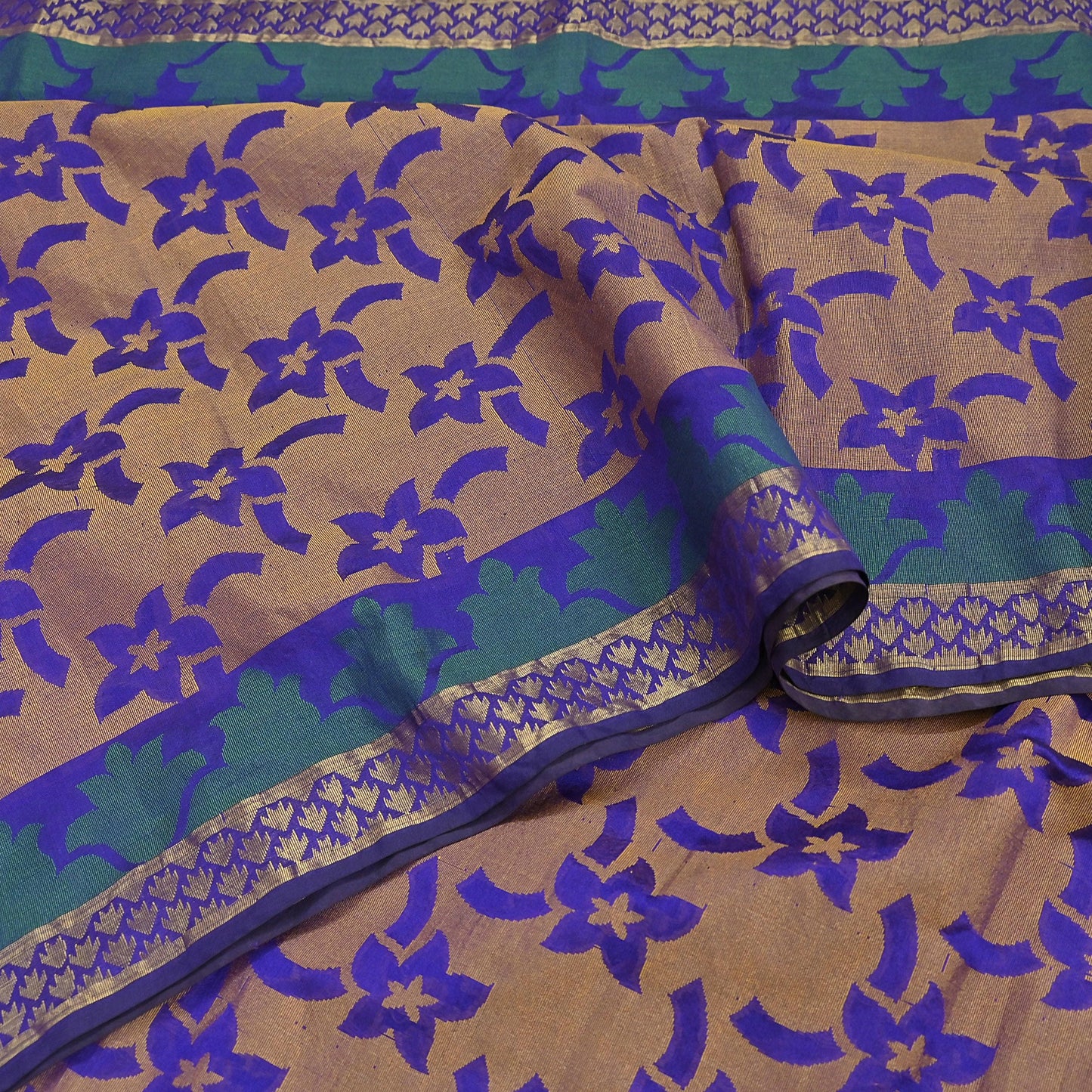 Indian Vintage Sari Puprle Hand Woven Saree Organza Craft Fabric 5Yd Ethnic Sewing Geometric Zari Crafting Quilting Upcycle Dress making