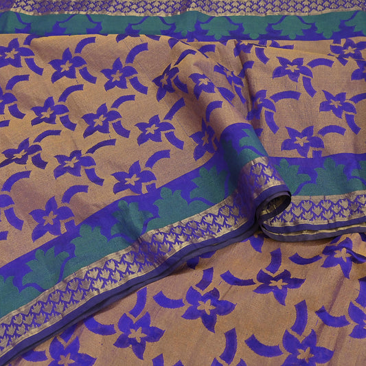 Indian Vintage Sari Puprle Hand Woven Saree Organza Craft Fabric 5Yd Ethnic Sewing Geometric Zari Crafting Quilting Upcycle Dress making