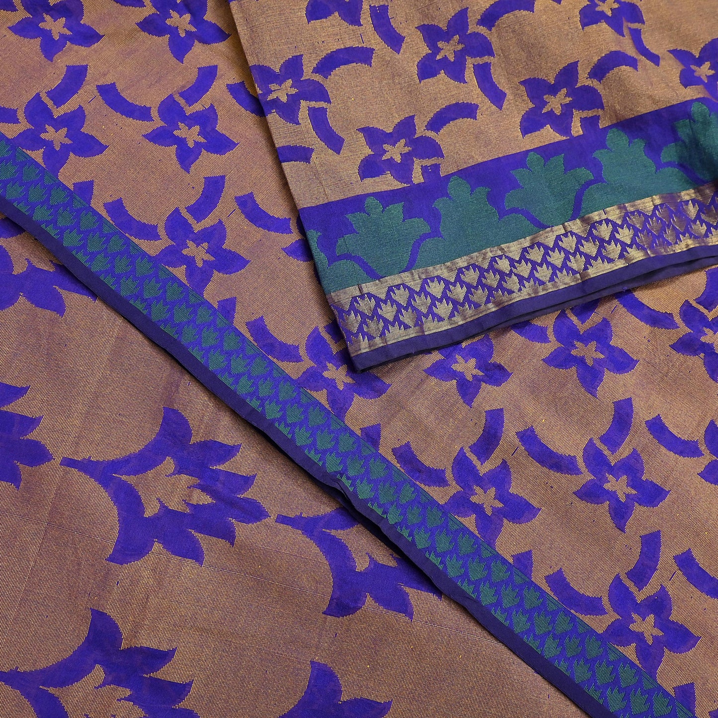 Indian Vintage Sari Puprle Hand Woven Saree Organza Craft Fabric 5Yd Ethnic Sewing Geometric Zari Crafting Quilting Upcycle Dress making