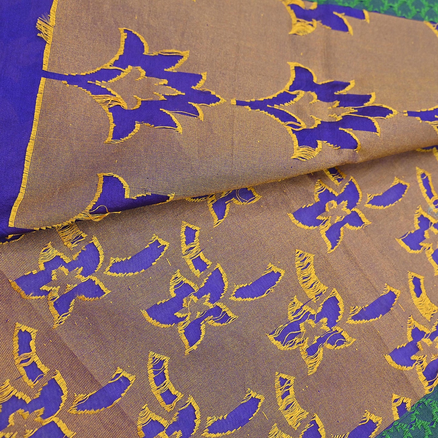 Indian Vintage Sari Puprle Hand Woven Saree Organza Craft Fabric 5Yd Ethnic Sewing Geometric Zari Crafting Quilting Upcycle Dress making