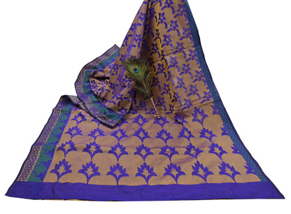 Indian Vintage Sari Puprle Hand Woven Saree Organza Craft Fabric 5Yd Ethnic Sewing Geometric Zari Crafting Quilting Upcycle Dress making