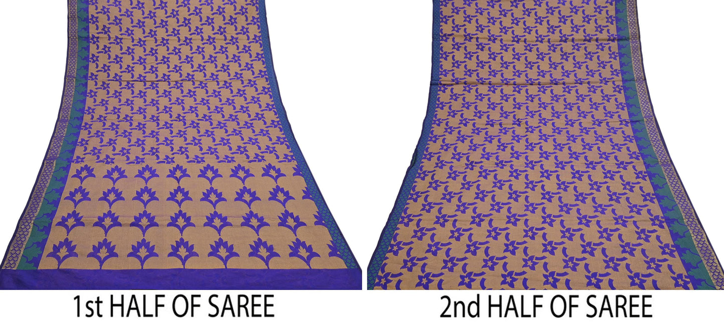 Indian Vintage Sari Puprle Hand Woven Saree Organza Craft Fabric 5Yd Ethnic Sewing Geometric Zari Crafting Quilting Upcycle Dress making