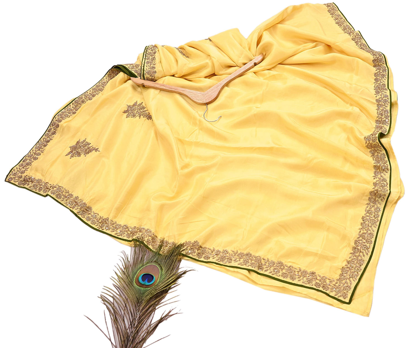 Rare Vintage Yellow Pure Silk Saree Zardozi Hand Embroidered Designer Sabyasachi Sari 5.5 Yard Bollywood Party Wear