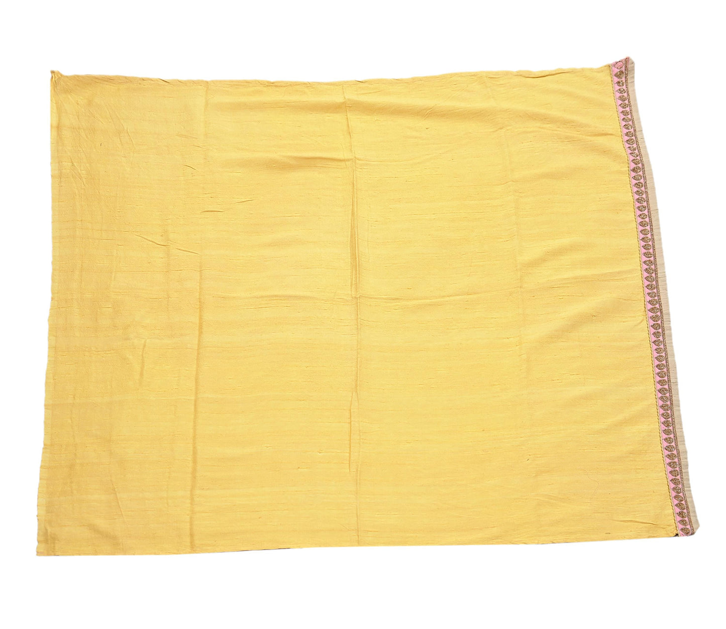 Rare Yellow Pure Silk Saree Zardozi Hand Embroidered Designer Sabyasachi Sari 6 Yard Bollywood Party Wear with Blouse Fabric