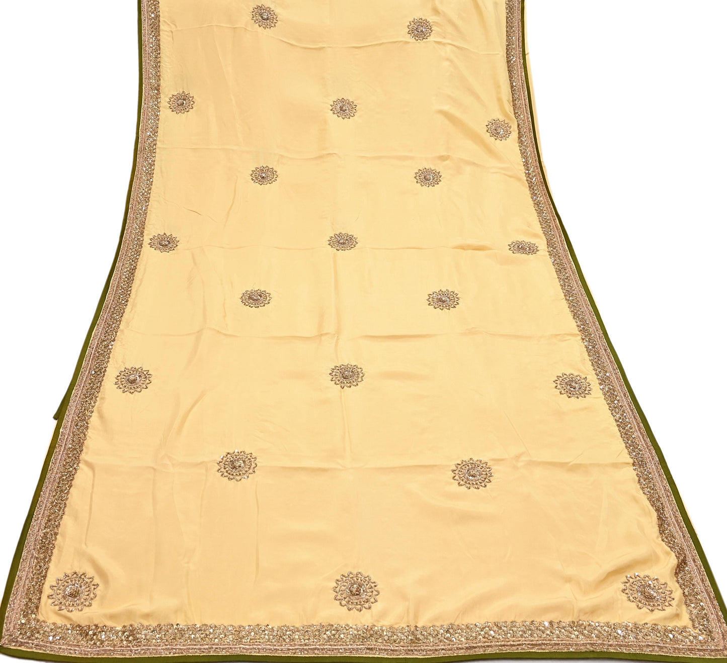 Rare Vintage Yellow Pure Silk Saree Zardozi Hand Embroidered Designer Sabyasachi Sari 5.5 Yard Bollywood Party Wear