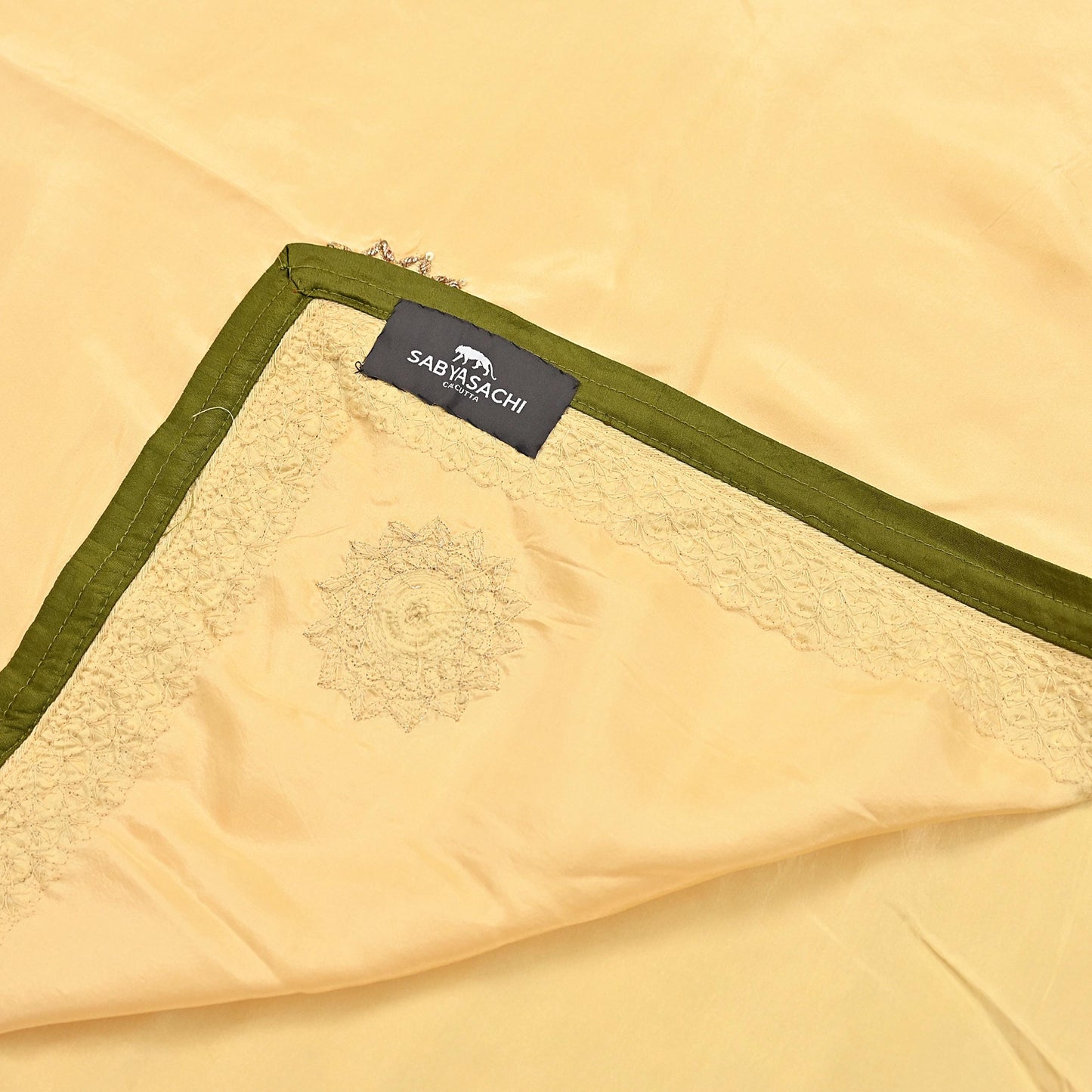 Rare Vintage Yellow Pure Silk Saree Zardozi Hand Embroidered Designer Sabyasachi Sari 5.5 Yard Bollywood Party Wear