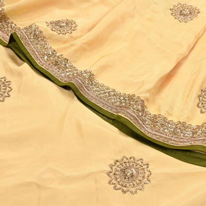 Rare Vintage Yellow Pure Silk Saree Zardozi Hand Embroidered Designer Sabyasachi Sari 5.5 Yard Bollywood Party Wear