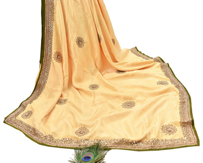 Rare Vintage Yellow Pure Silk Saree Zardozi Hand Embroidered Designer Sabyasachi Sari 5.5 Yard Bollywood Party Wear