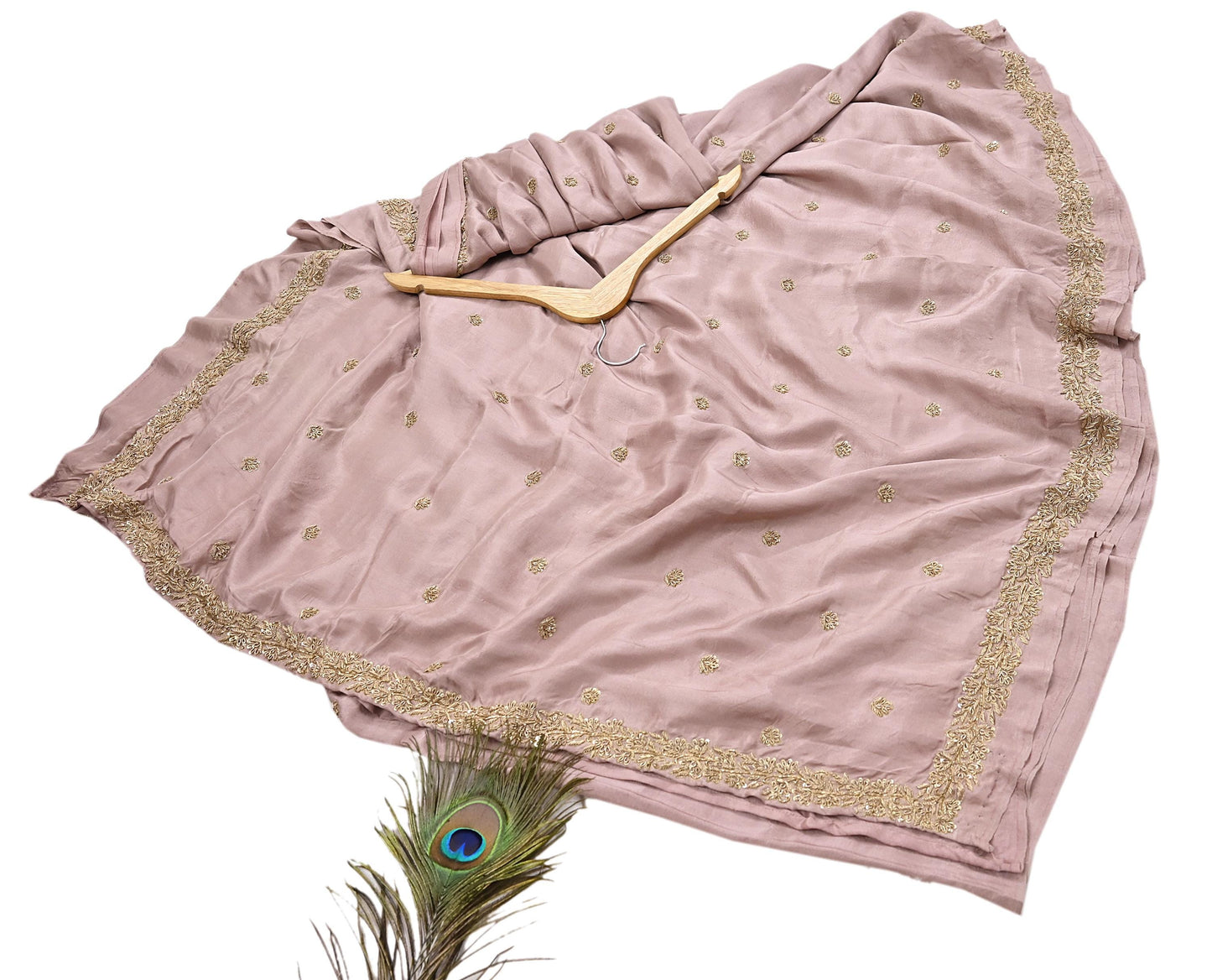 Rare Vintage Dusty Rose Pink Pure Silk Saree Zardozi Hand Embroidered Designer Sabyasachi Sari 5.5 Yard Bollywood Party Wear