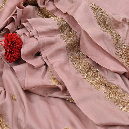 Rare Vintage Dusty Rose Pink Pure Silk Saree Zardozi Hand Embroidered Designer Sabyasachi Sari 5.5 Yard Bollywood Party Wear