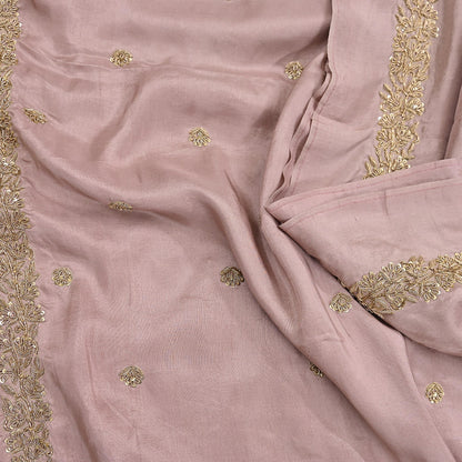 Rare Vintage Dusty Rose Pink Pure Silk Saree Zardozi Hand Embroidered Designer Sabyasachi Sari 5.5 Yard Bollywood Party Wear