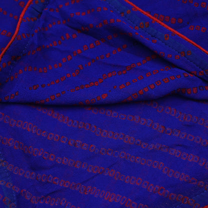 Indian Vintage Blue Dupatta Pure Georgette Silk Embroidered Bandhani Veil Scarves Soft Zari Border