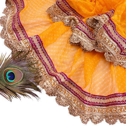 Indian Vintage Saffron Dupatta Pure Georgette Silk Hand Embroidered Bandhani Veil Scarves Soft