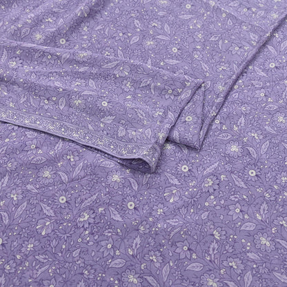 Indian Vintage Purple Dupatta Long Stole Pure Crepe silk Printed Dupatta Veil Scarves soft Boho Wrap Dressmaking Paisley