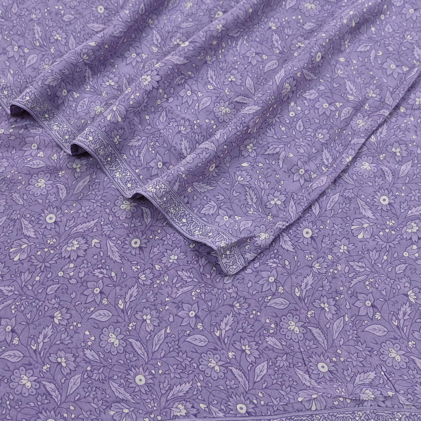 Indian Vintage Purple Dupatta Long Stole Pure Crepe silk Printed Dupatta Veil Scarves soft Boho Wrap Dressmaking Paisley