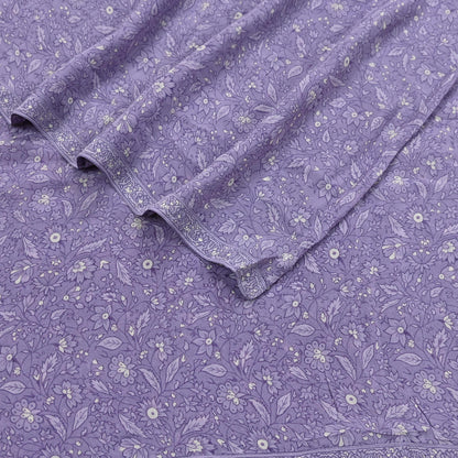 Indian Vintage Purple Dupatta Long Stole Pure Crepe silk Printed Dupatta Veil Scarves soft Boho Wrap Dressmaking Paisley
