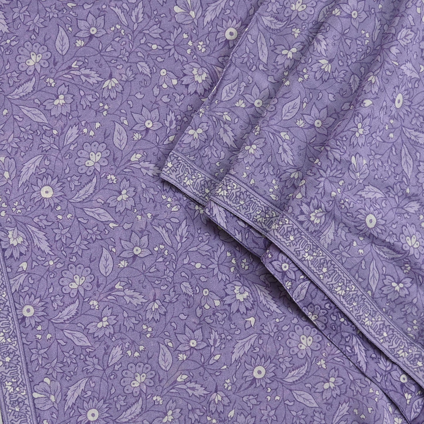 Indian Vintage Purple Dupatta Long Stole Pure Crepe silk Printed Dupatta Veil Scarves soft Boho Wrap Dressmaking Paisley