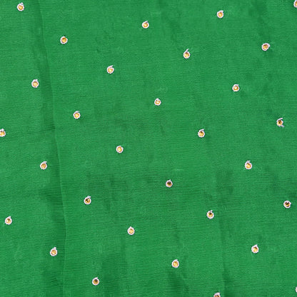 Indian Vintage Green Dupatta Long Stole Pure Silk Hand Embroidered Scarves Veil Scarf Wrap Hippie Boho