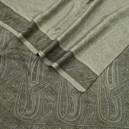 Indian Vintage Sari Green Pure Silk Printed Sarees Craft Fabric 6yd Sewing Dress Making Soft Floral Crafting quilting