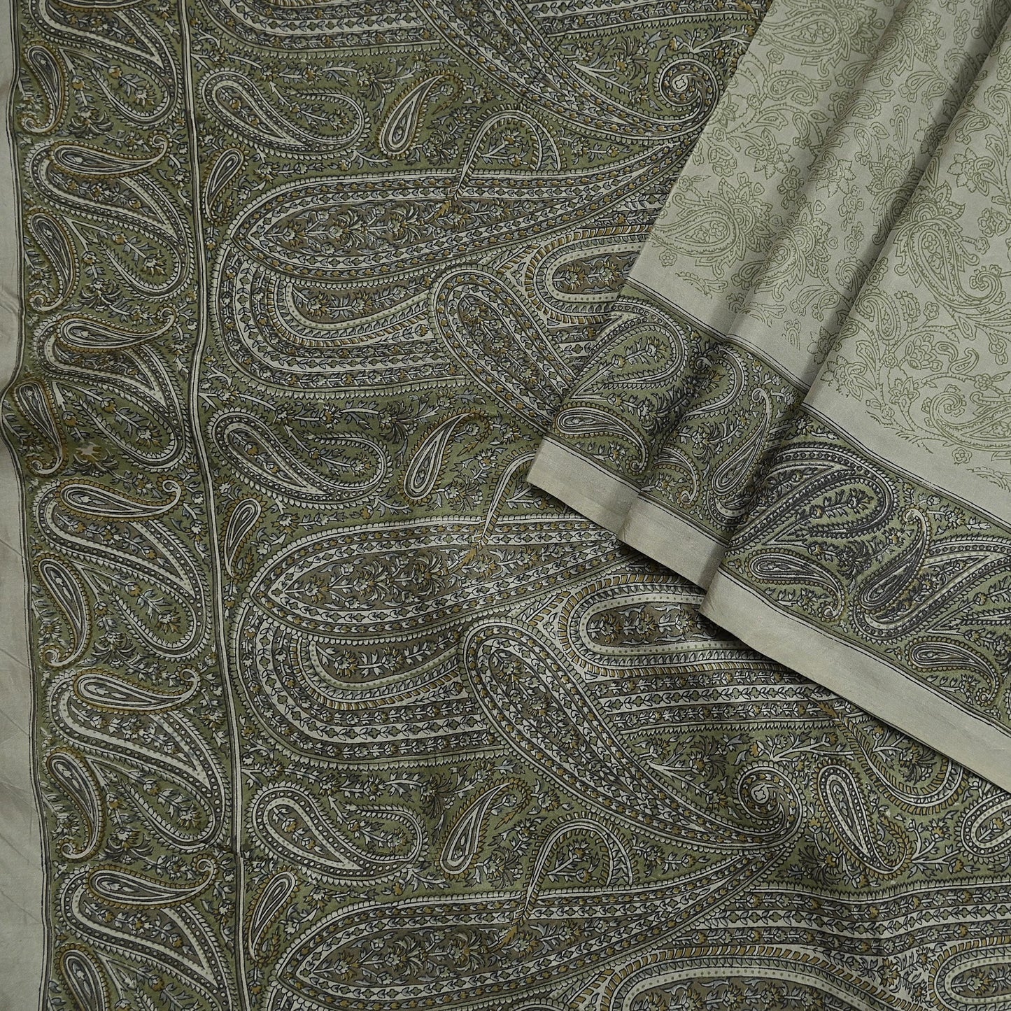 Indian Vintage Sari Green Pure Silk Printed Sarees Craft Fabric 6yd Sewing Dress Making Soft Floral Crafting quilting