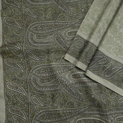 Indian Vintage Sari Green Pure Silk Printed Sarees Craft Fabric 6yd Sewing Dress Making Soft Floral Crafting quilting