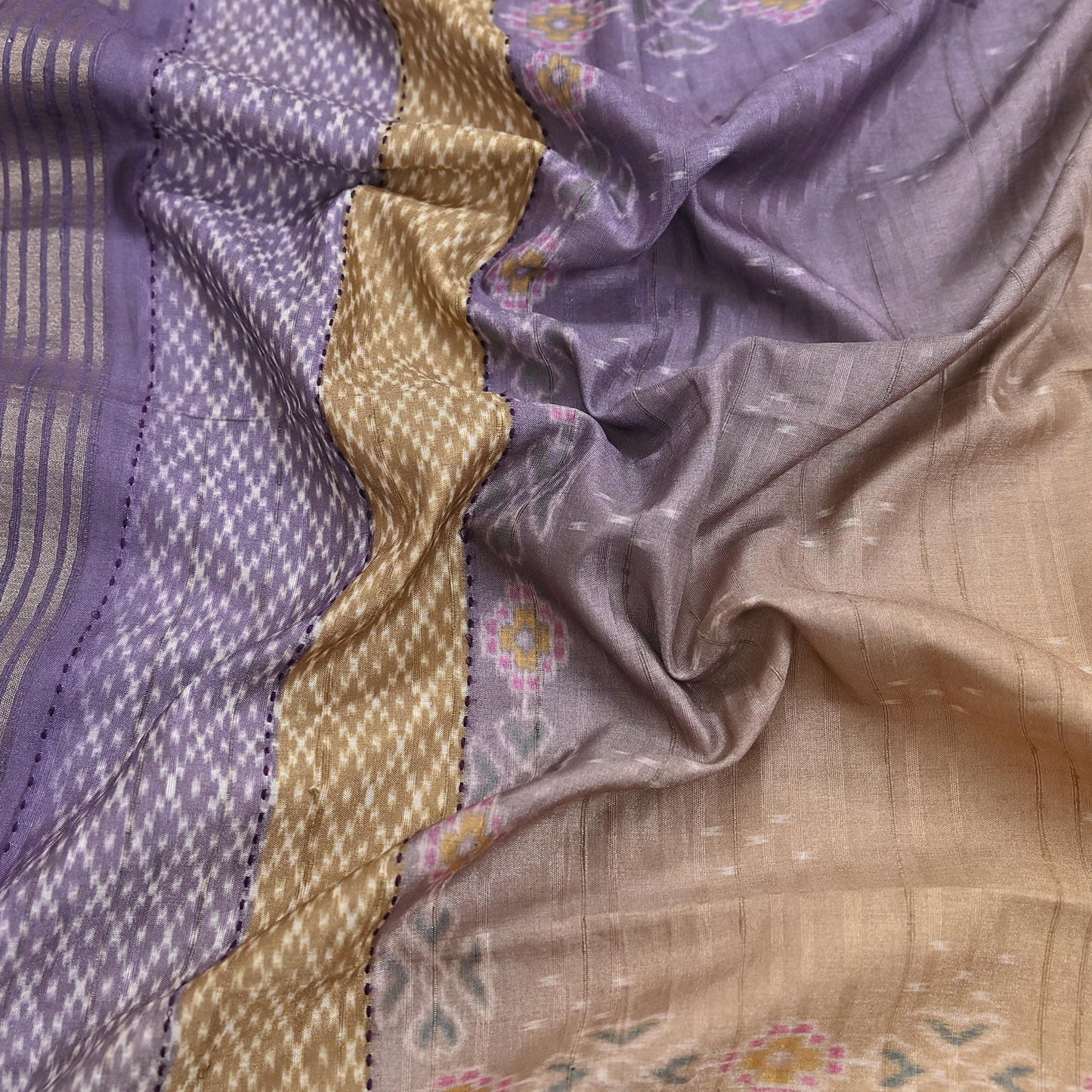 Indian Vintage Purple Dupatta Long Stole Artificial Silk Woven Brocade Scarves Veil Scarf Wrap Hippie Boho Soft Floral Fringes