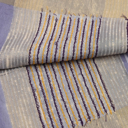 Indian Vintage Purple Dupatta Long Stole Artificial Silk Woven Brocade Scarves Veil Scarf Wrap Hippie Boho Soft Floral Fringes