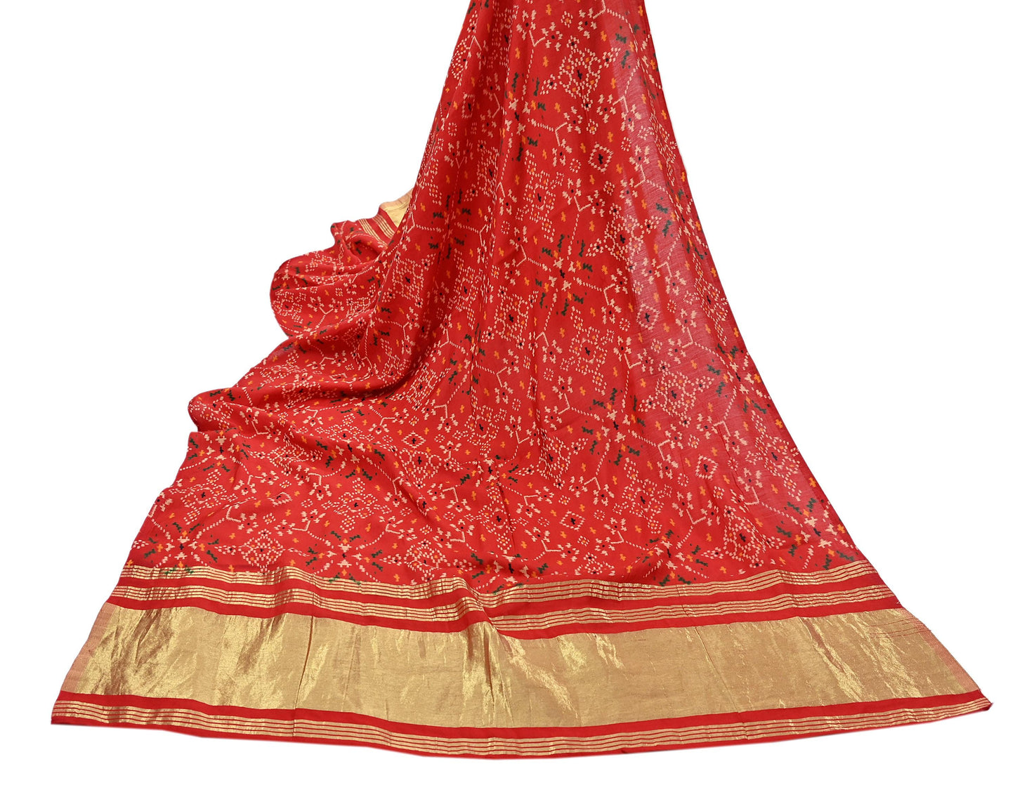 Indian Vintage Dupatta Red Long Stole Artificial Silk Woven Pinted Scarves Veil Scarf Wrap Soft Hijab Party wear veil