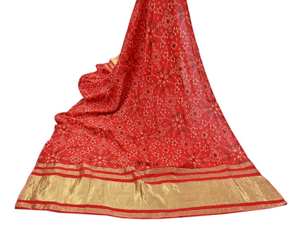 Indian Vintage Dupatta Red Long Stole Artificial Silk Woven Pinted Scarves Veil Scarf Wrap Soft Hijab Party wear veil