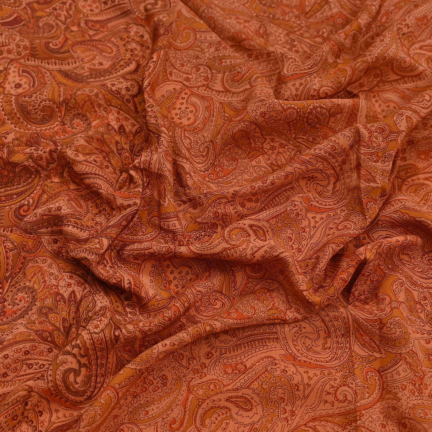 Indian Vintage Peach Dupatta Long Stole Pure Crepe silk Printed Dupatta Veil Scarves soft Boho Wrap Dressmaking Floral